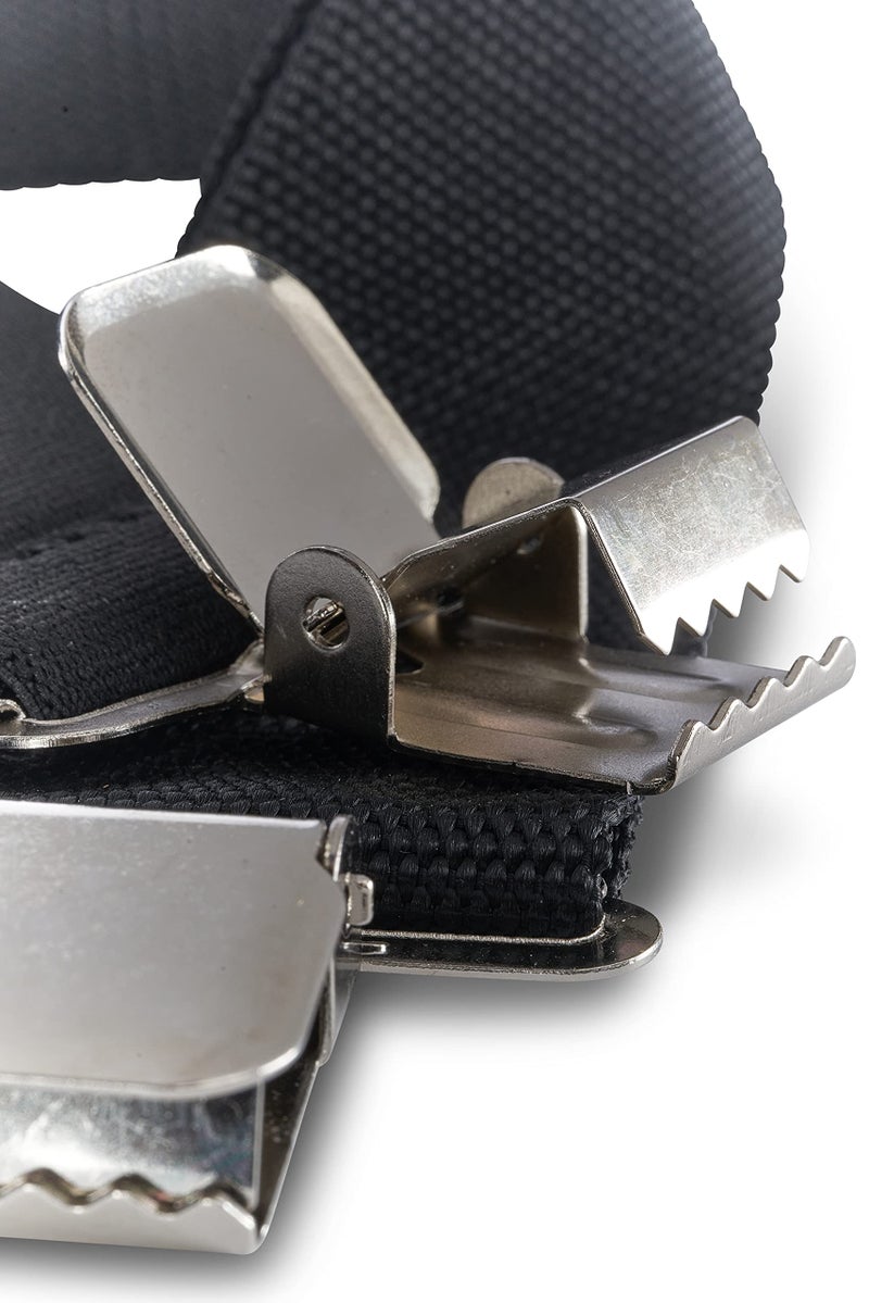 AWP Work Suspenders | 2" Fully-Adjustable Webbing Work Suspenders with Heavy-Duty Bite Clips | Black - Image 2